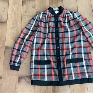 Givenchy en Plus Plaid Button Down Blouse Shirt